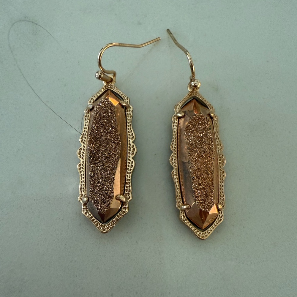 Vintage Kendra Scott Rose Gold Drusy earrings from Mystic Bazaar
